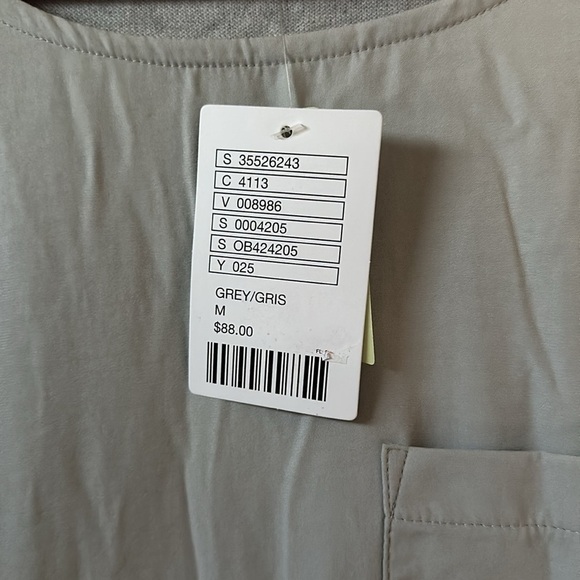 ANTHROPOLOGIE MOTH Gray Knit Shirt Short Sleeve Elastic Waist w Pocket - Picture 3 of 5